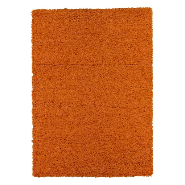 Ottomanson Shag Collection Orange 7 ft. 10 in. x 9 ft. 10 in. Area Rug