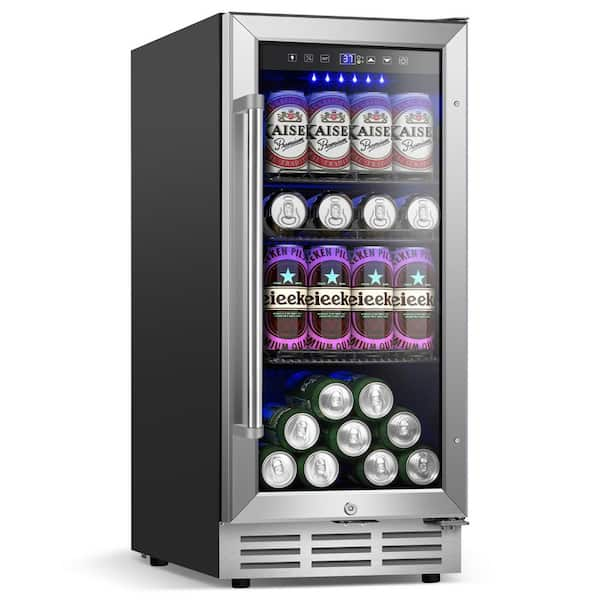 15 in. 3.53 cu. ft. 127 Cans Built-In/Freestanding Outdoor Refrigerator in Stainless Steel with Interior Light