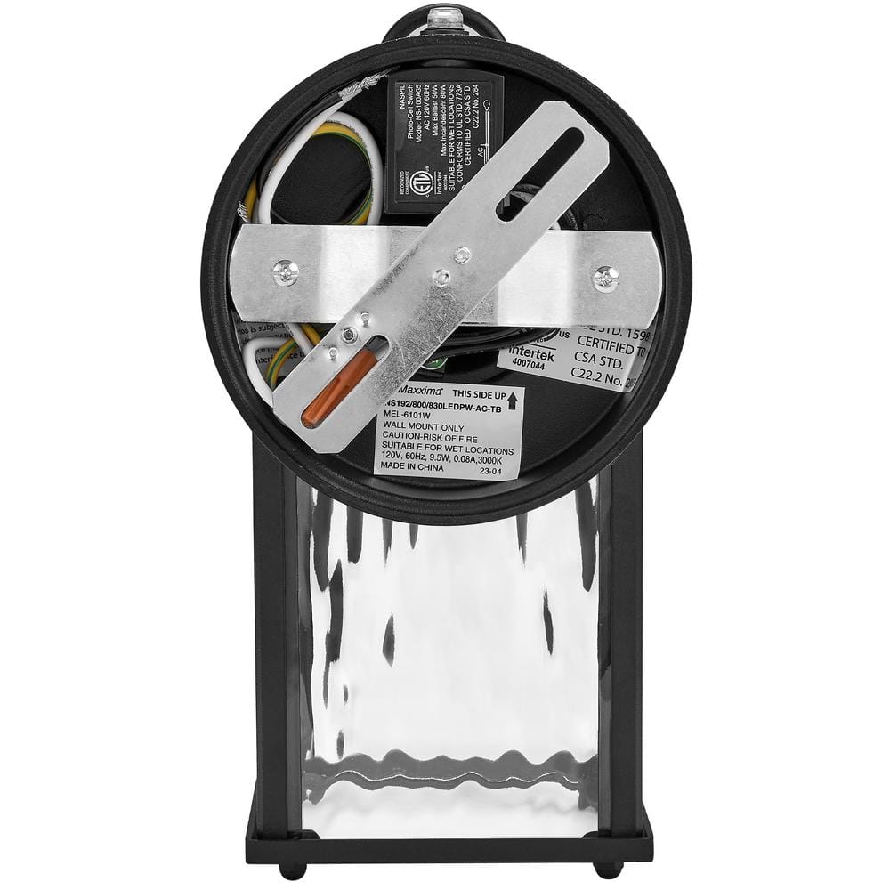 Black Aluminum LED Lantern Sconce with Clear Glass