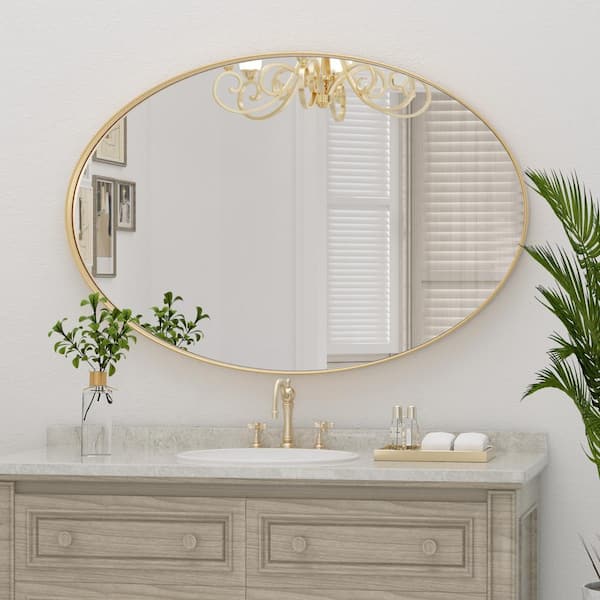 Gold Vanity Mirrors Frame Gold Vanity Mirror Office Desk Handheld Vintge  Small Bulk Aestetic Round Shower Living Room Resin Wanddeko Home Design  ZJ50 From Bianqueli, $83.62