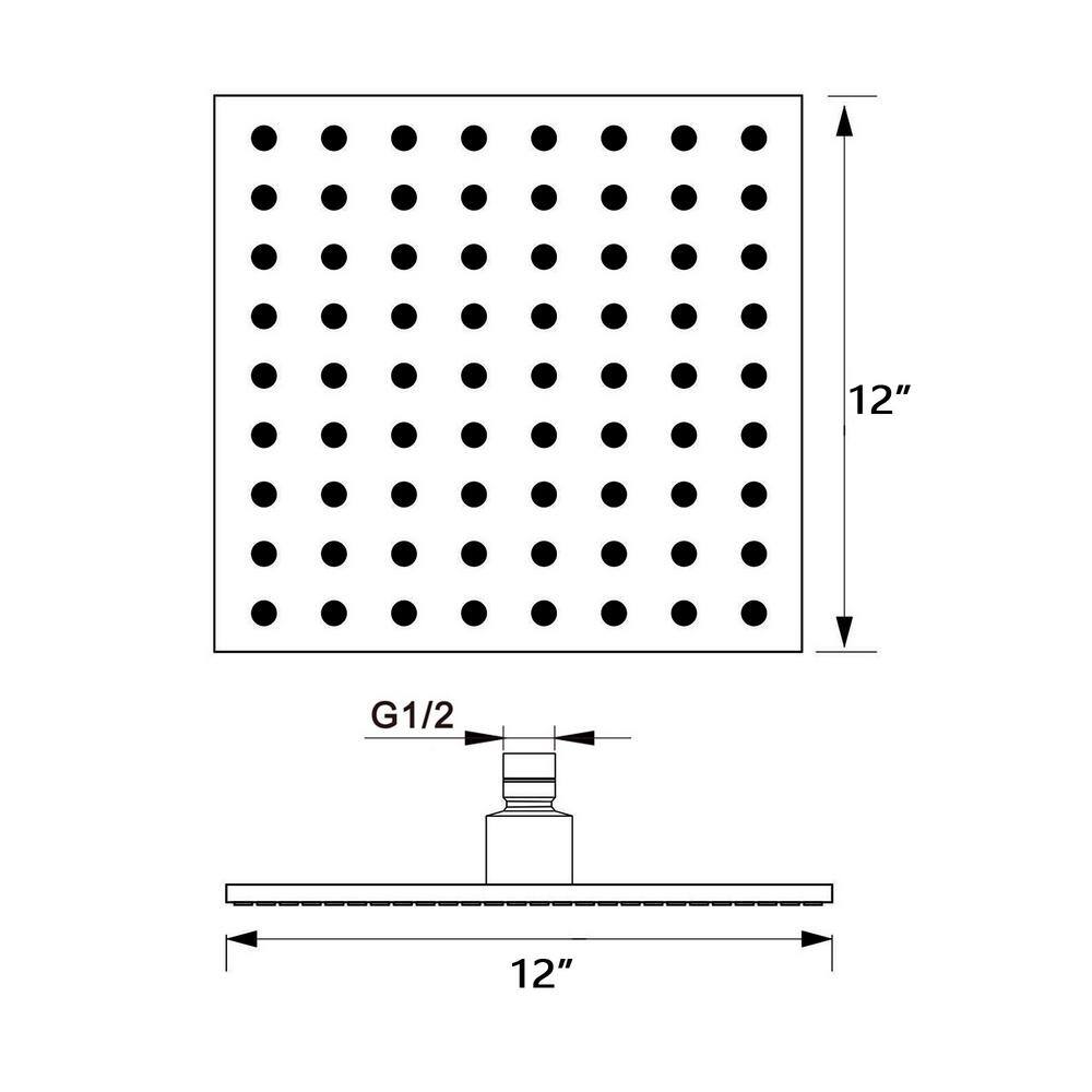 Rain Nickel Square Wall Mounted Shower Head