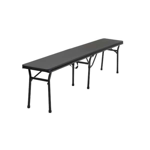 Cosco 73 in. Black Plastic Portable Folding Banquet Table (Set of 2)