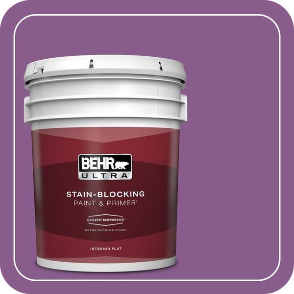 BEHR ULTRA 5 gal. #670B-7 Candy Violet Extra Durable Flat Interior Paint & Primer