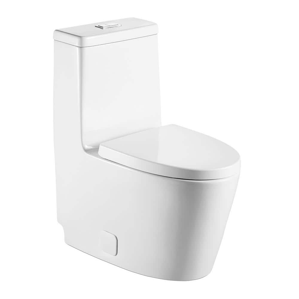 matrix decor 1-Piece 1.28 GPF Dual Flush Elongated Toilet in White ...