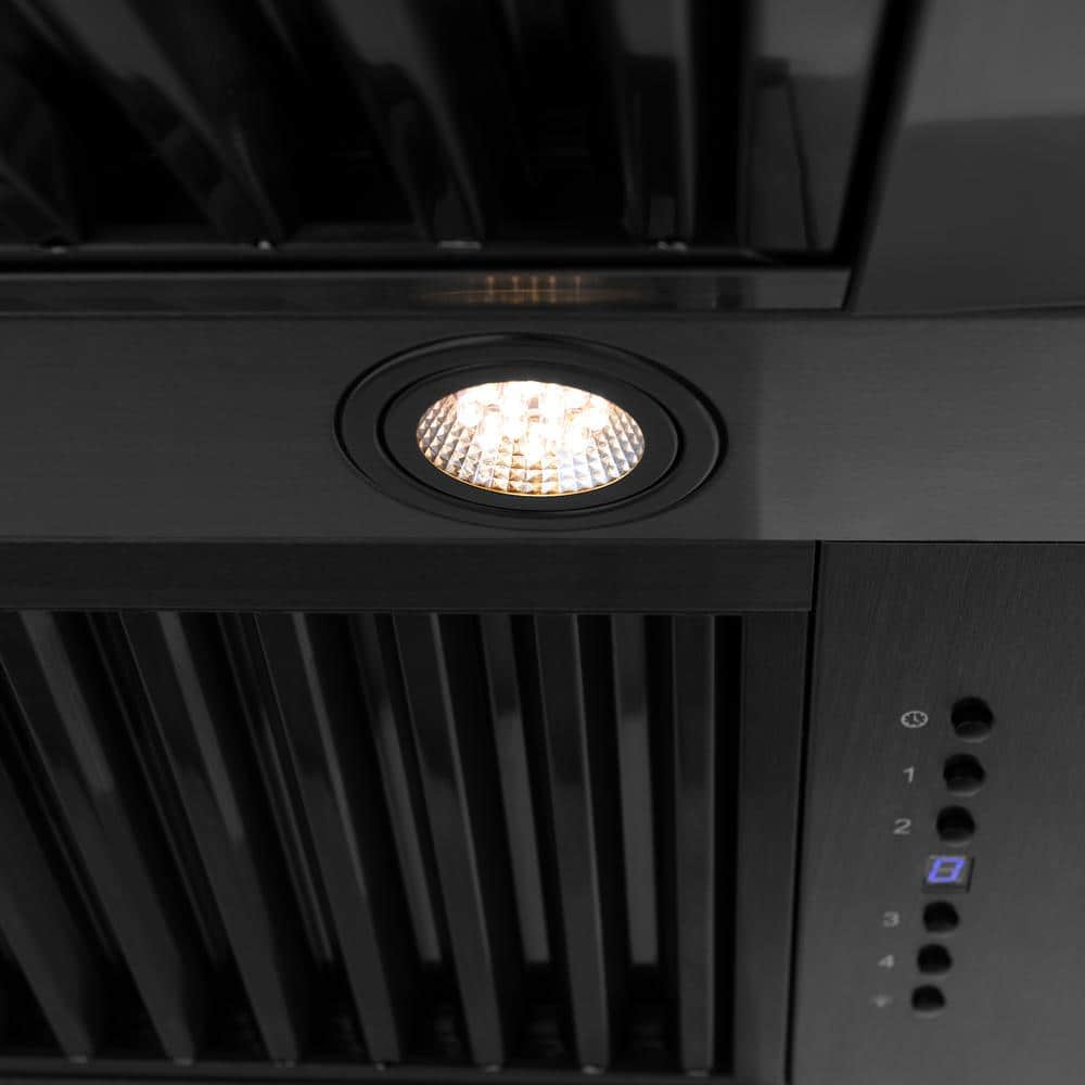 36" Black Stainless Steel Convertible Wall Mount Range Hood