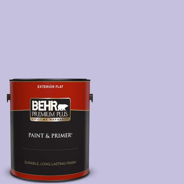 BEHR PREMIUM PLUS 1 gal. #630A-3 Weeping Wisteria Flat Exterior Paint & Primer