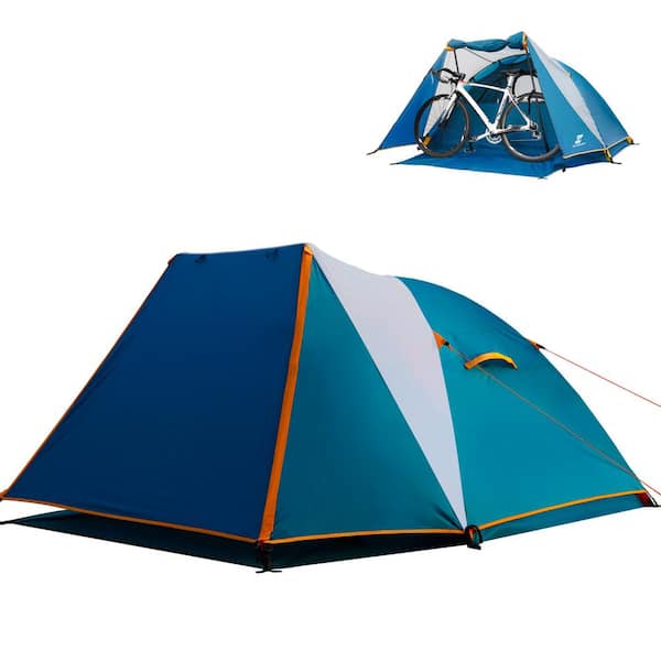 Ocean Blue Camping Tent 2-Person, Aluminum Poles Tent with Bike