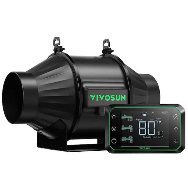 AeroZesh T4 4 in. 210 CFM Inline Duct Fan with E42A Temperature Humidity WiFi-Controller