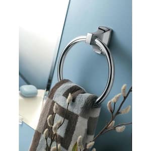 Contemporary Towel Ring in Chrome