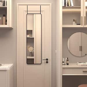Black 14 in W x 47 in. H Rectangular Metal Framed Door Mirror