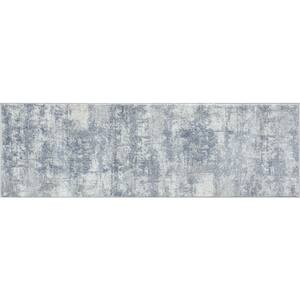 Wilton Collection 2 ft. 3 in. x 7 ft. 3 in. Gray Indoor Modern Abstract Area Rug