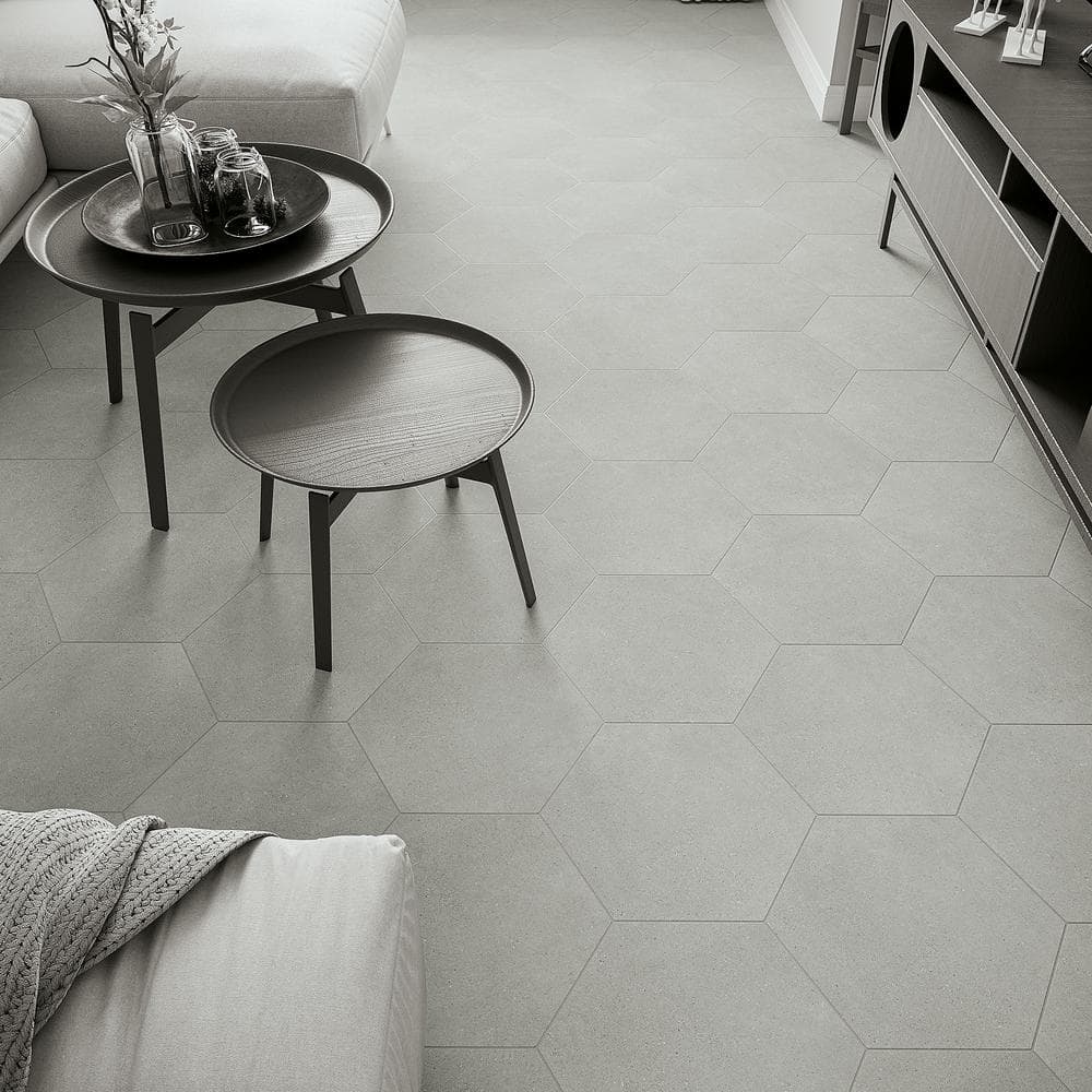 Bower Hex 14.5" Matte Gray Porcelain Hexagonal Tile