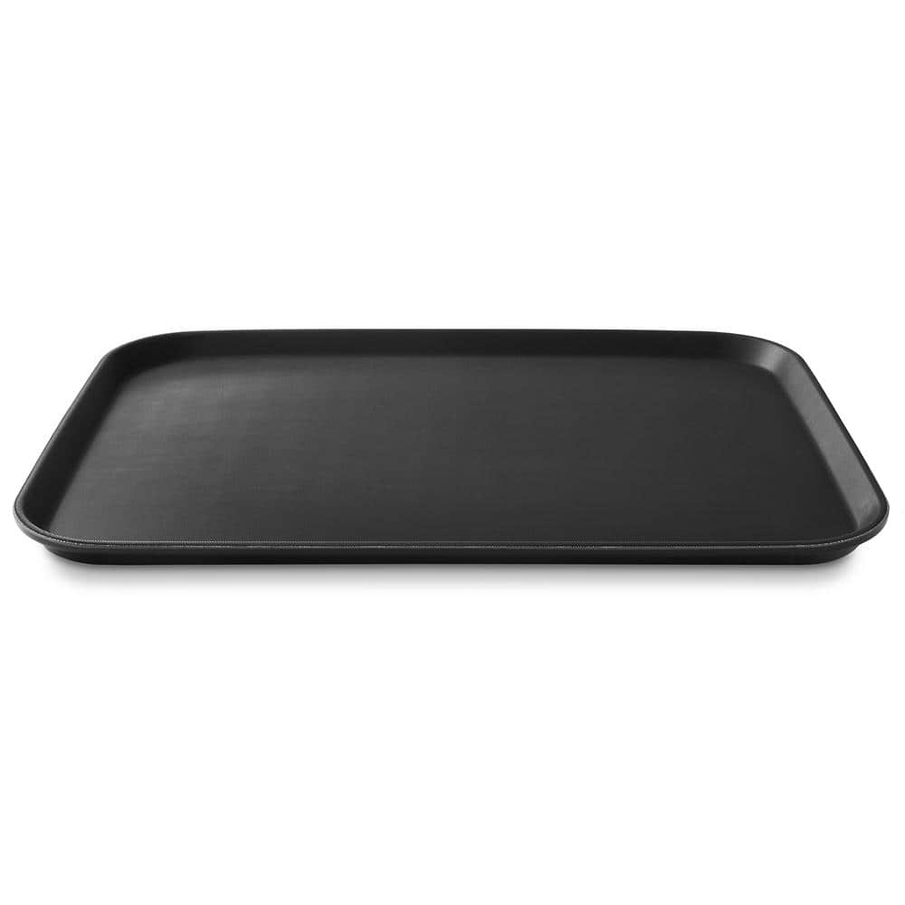 Jubilee Black Non-Slip Rectangular Heavy-Duty Serving Trays, Set of 2