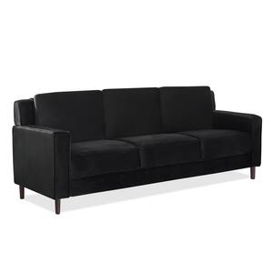 Horfel 78 in. Black Fabric 3-Seat Sofa