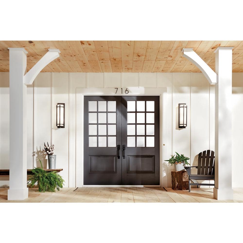 Camden 22.5" Gray Iron Outdoor Wall Light with White Cylinder Shade