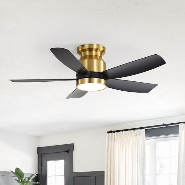 Sofucor 42 in. Glod Indoor/Outdoor Ceiling Fan with Dimmable 3-Color LED Lights and 6-Speed DC Remote