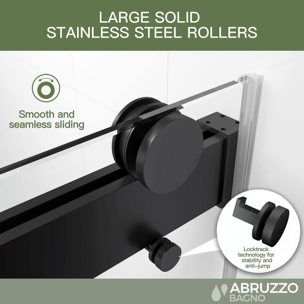 Matte Black 60" Frameless Sliding Shower Door with Tempered Glass