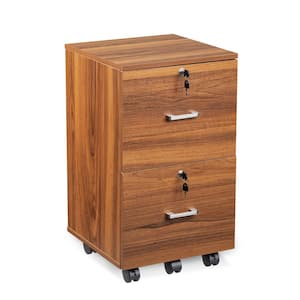 2 Drawers Walnut Engineered Wood 15.75 in. W Vertical File Cabinet