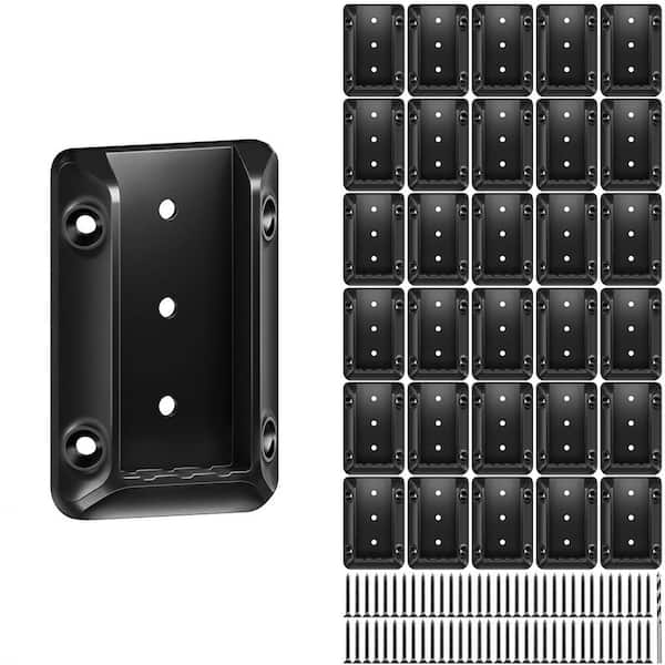 Angel Sar 30 Pcs Deck Railing Bracket Connectors, Wood Construction Connectors with 350 Galvanized Black Screws