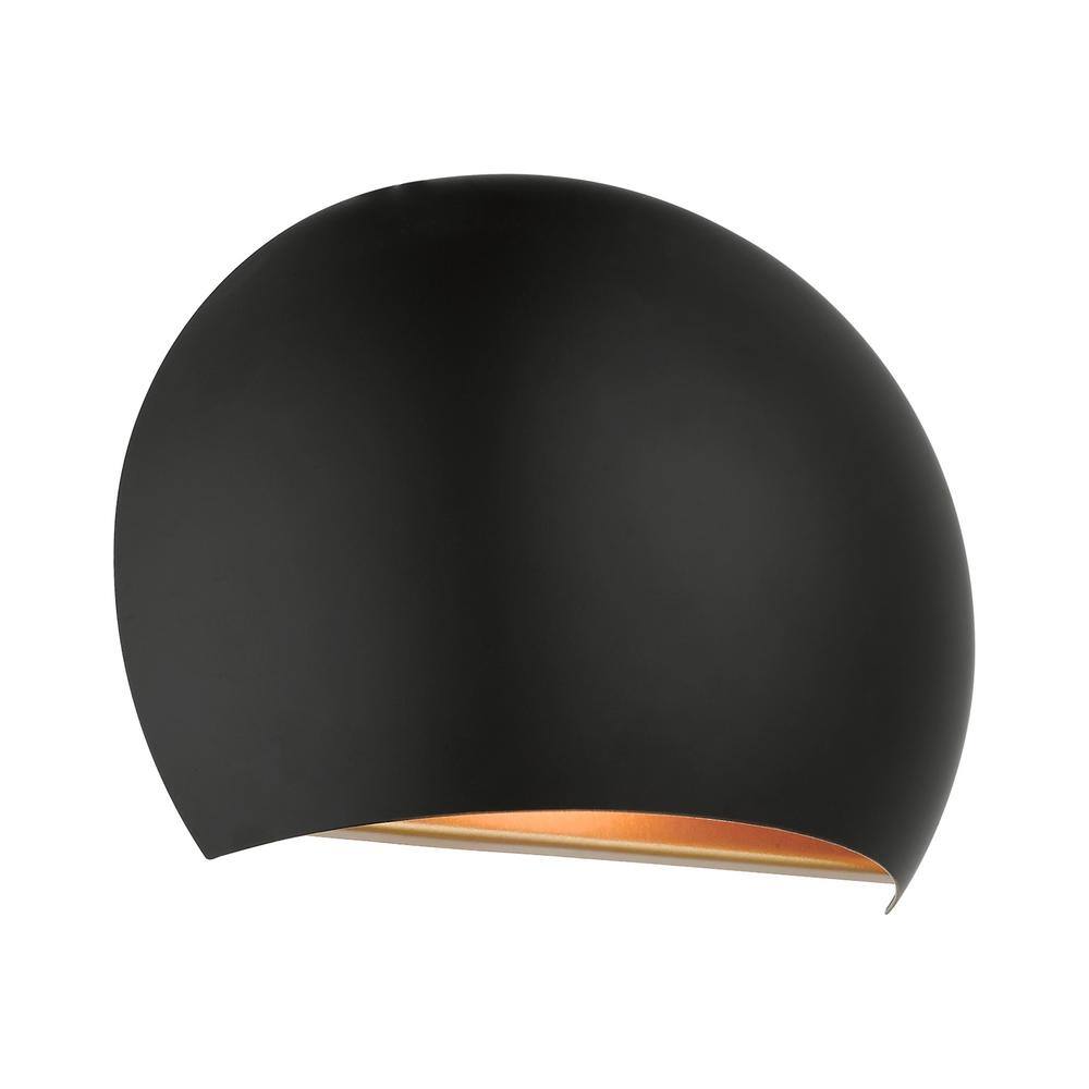 Black and Gold Metal Half Moon Wall Sconce