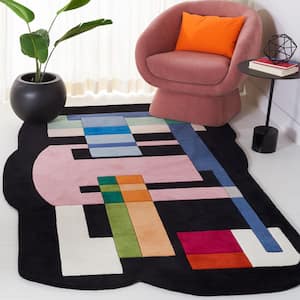 Fifth Avenue Black/Pink 5 ft. x 8 ft. Abstract Geometric Area Rug