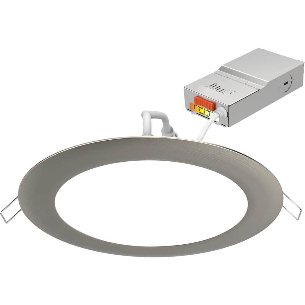 Juno Contractor Select 6 in. Selectable CCT Ultra Slim Canless Integrated LED Brushed Nickel Recessed Light Trim -  Lithonia Lighting, 2734WR