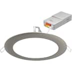 Contractor Select 6 in. Selectable CCT Ultra Slim Canless Integrated LED Brushed Nickel Recessed Light Trim