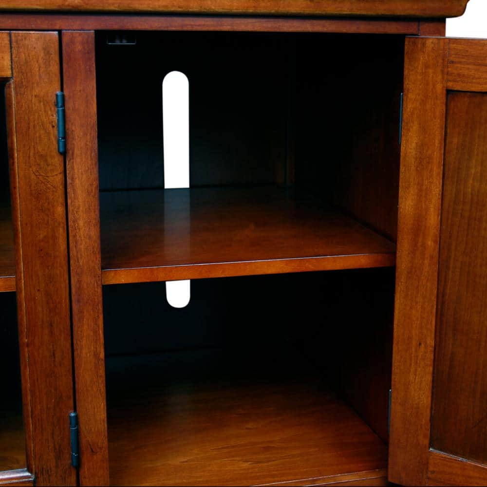 Westwood Cherry 60-Inch Hardwood TV Stand with Cabinets