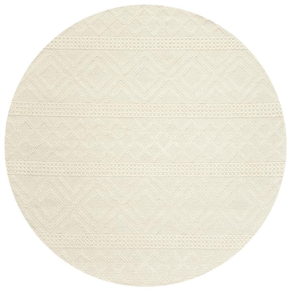 Vermont 10 ft. x 10 ft. Round Ivory Tribal Geometric Area Rug