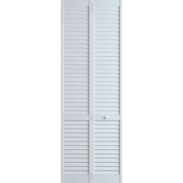 Plantation Louver Louver White Solid Pine Core Bi-fold Door