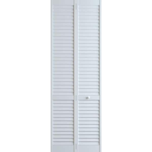 Veranda 36 in. x 96 in. Louver Pine White Plantation Interior Closet Bi-fold Door