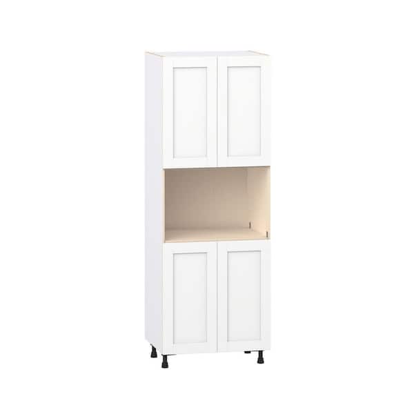 Milton 30 in. W x 24 in. D x 84.5 in. H Assembled Shaker Microwave Pantry Kitchen Cabinet in Bright White