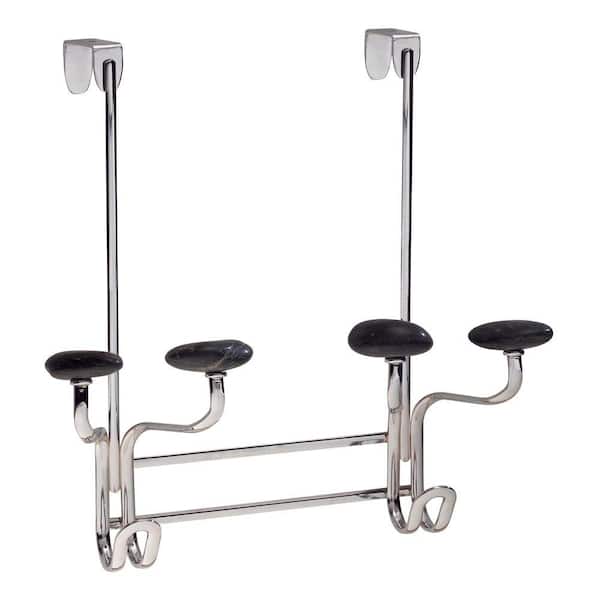interDesign Pebblz Over-the-Door Double Rack in Black & Chrome