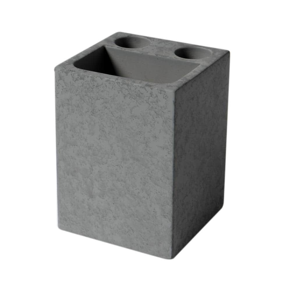 Gray Matte Solid Concrete 4-Piece Bathroom Accessory Set