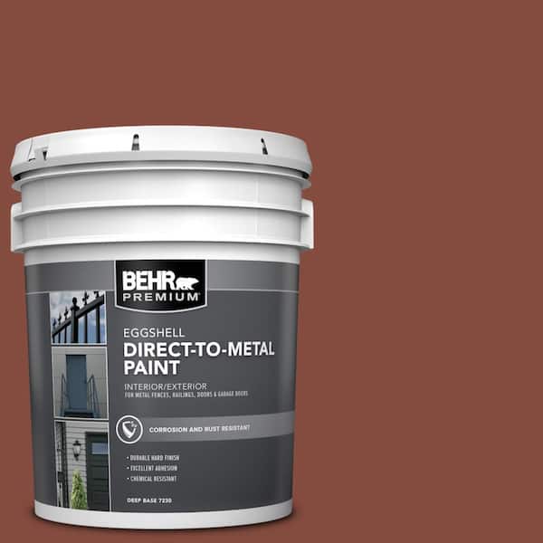 BEHR PREMIUM 5 gal. #S160-7 Red Chipotle Eggshell Direct to Metal Interior/Exterior Paint