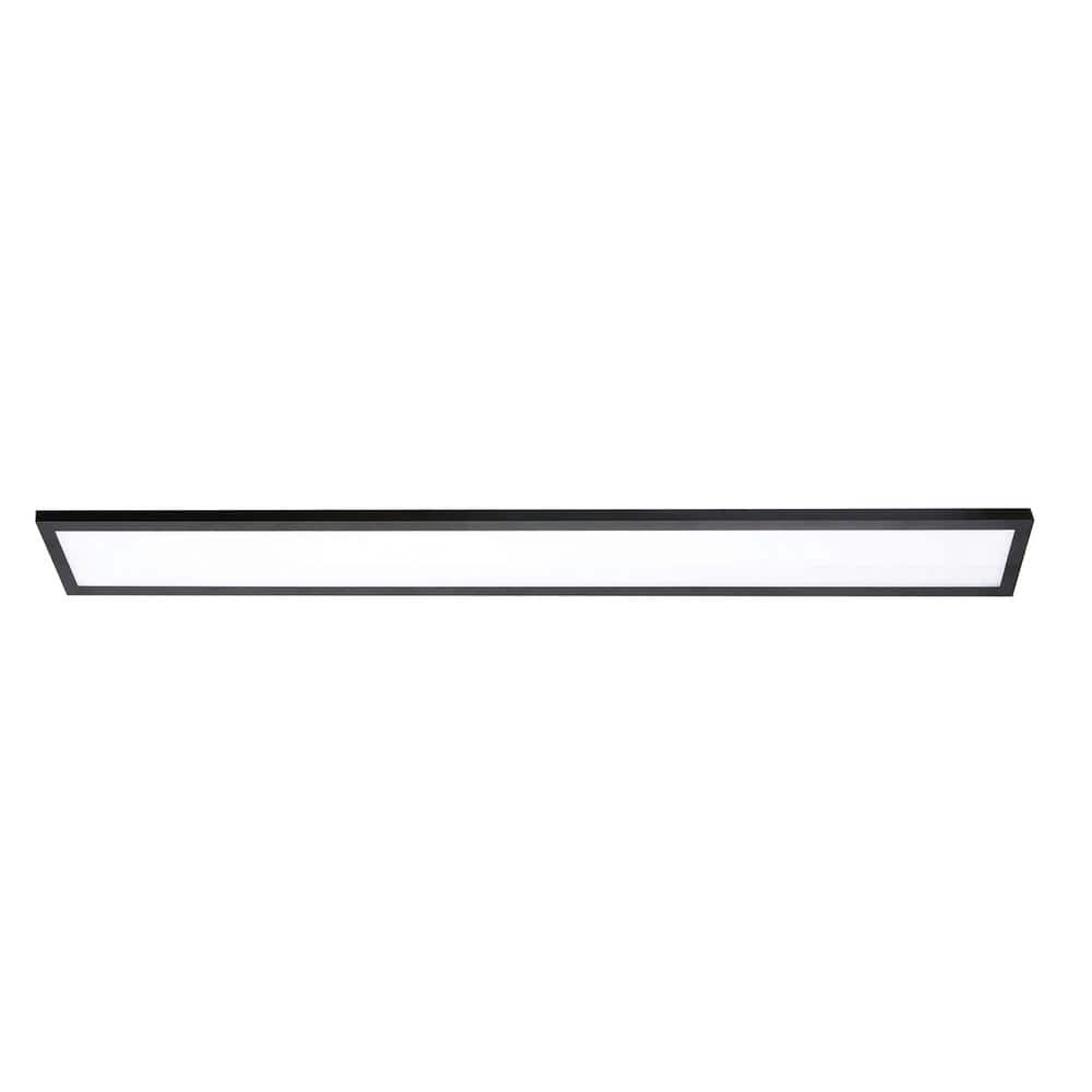 Delgado 48 in. 45-Watt Modern Black Integrated LED Flush Mount with Frosted White Acrylic Shade price history on PriceWatchPro