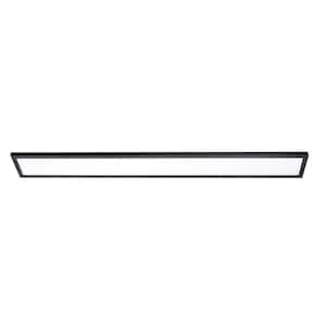 Delgado 48 in. 45-Watt Modern Black Integrated LED Flush Mount with Frosted White Acrylic Shade