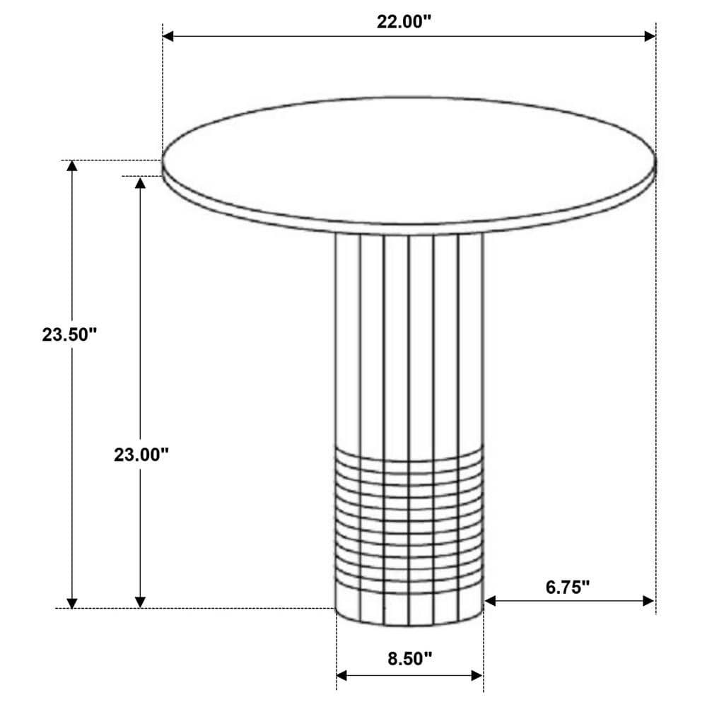 Astoria White Marble and Wood Round End Table