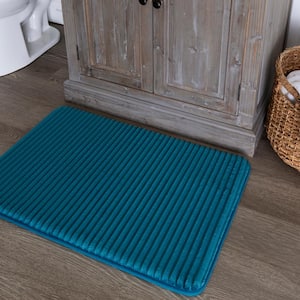 Roswell 20 in. x 30 in. Cool Water Polyester Machine Washable Bath Mat