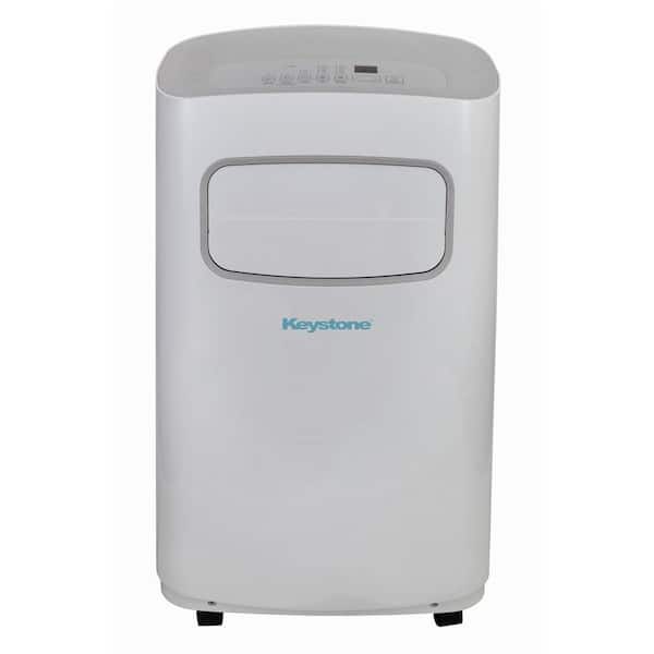 Keystone 14,000 BTU 115-Volt Portable Air Conditioner with Dehumidifier and Remote in White and Gray