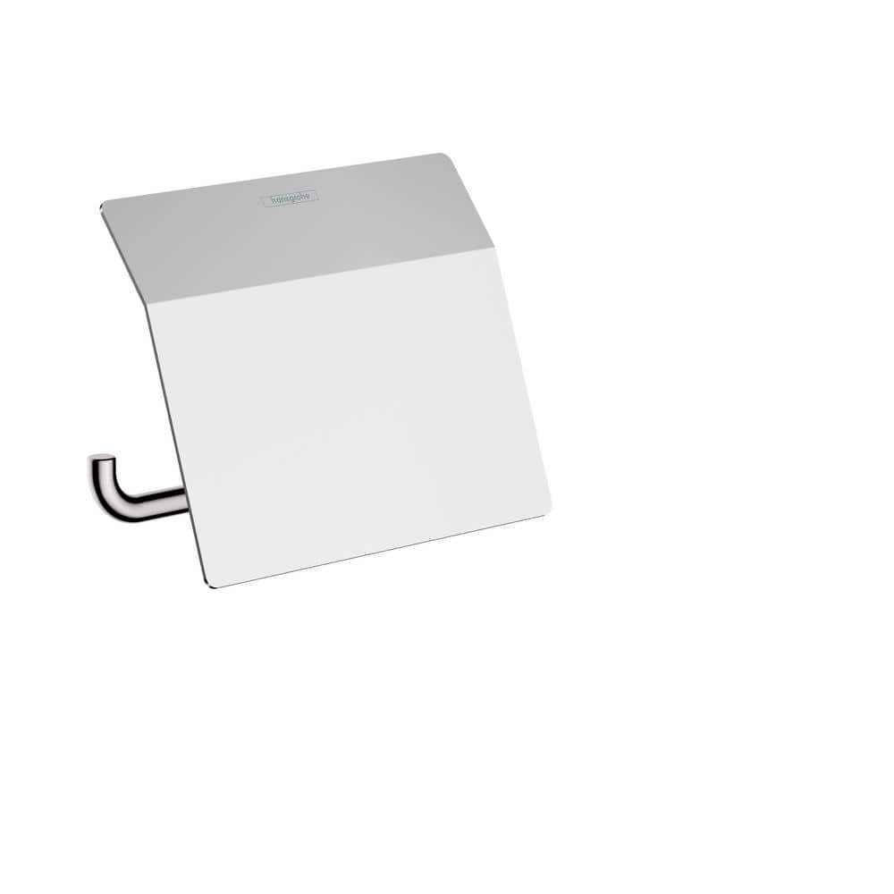 Chrome Wall-Mounted Toilet Roll Holder with Cover