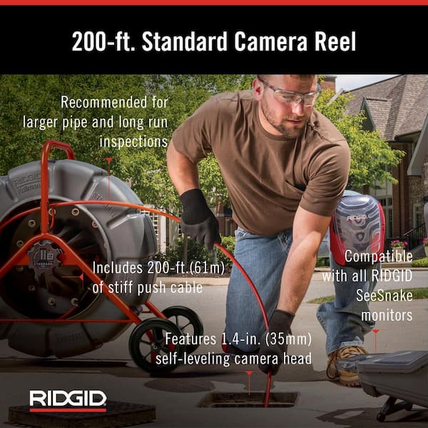 RIDGID SeeSnake Standard Sewer/Drain/Pipe Inspection Camera Reel (200 ft.  Cable for 2 in.-12 in. Lines) + TruSense Technology 63603 - The Home Depot