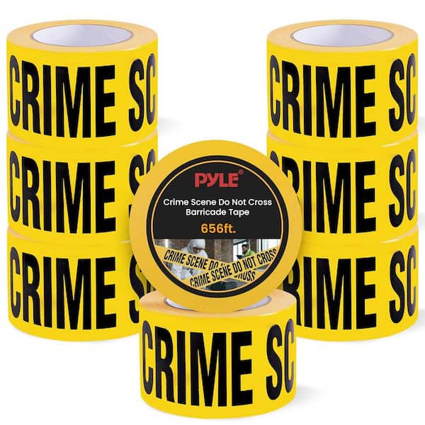 Pyle 12-Pieces 200 Meters Long Tape Roll Suitable for Wide Range of Applications Safety Caution Tape Set (Black and Yellow)