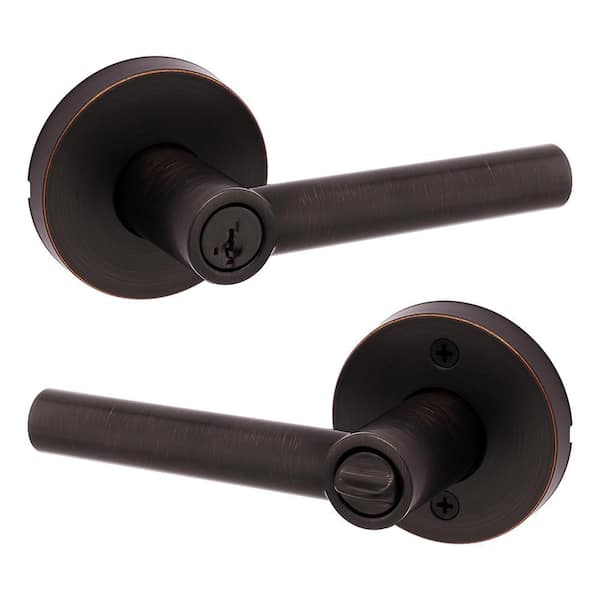 Milan Venetian Bronze Keyed Entry Door Handle Featuring SmartKey Security