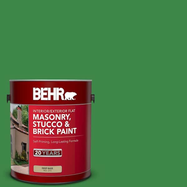 BEHR 1 gal. #P400-7 Paradise of Greenery Flat Interior/Exterior Masonry, Stucco and Brick Paint
