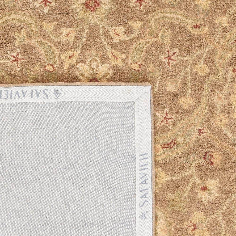 Handmade Tufted Brown and Gold Wool Square Rug, 8' x 8'