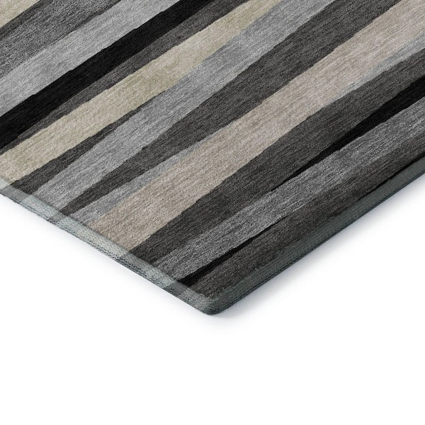 Mayfield Premium Machine Washable Abstract AMF997 Gray 9 ft. x 12 ft. Area Rug