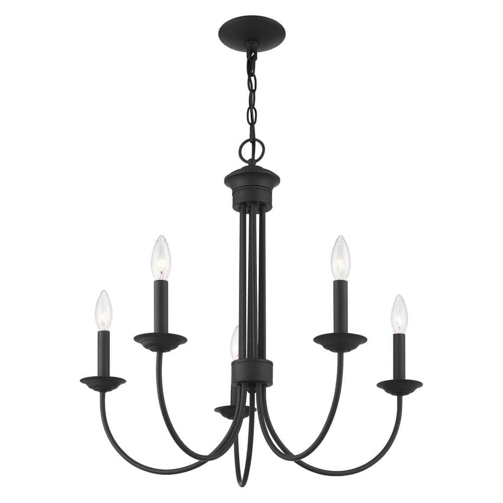 Estate Elegance 5-Light Black Crystal Chandelier