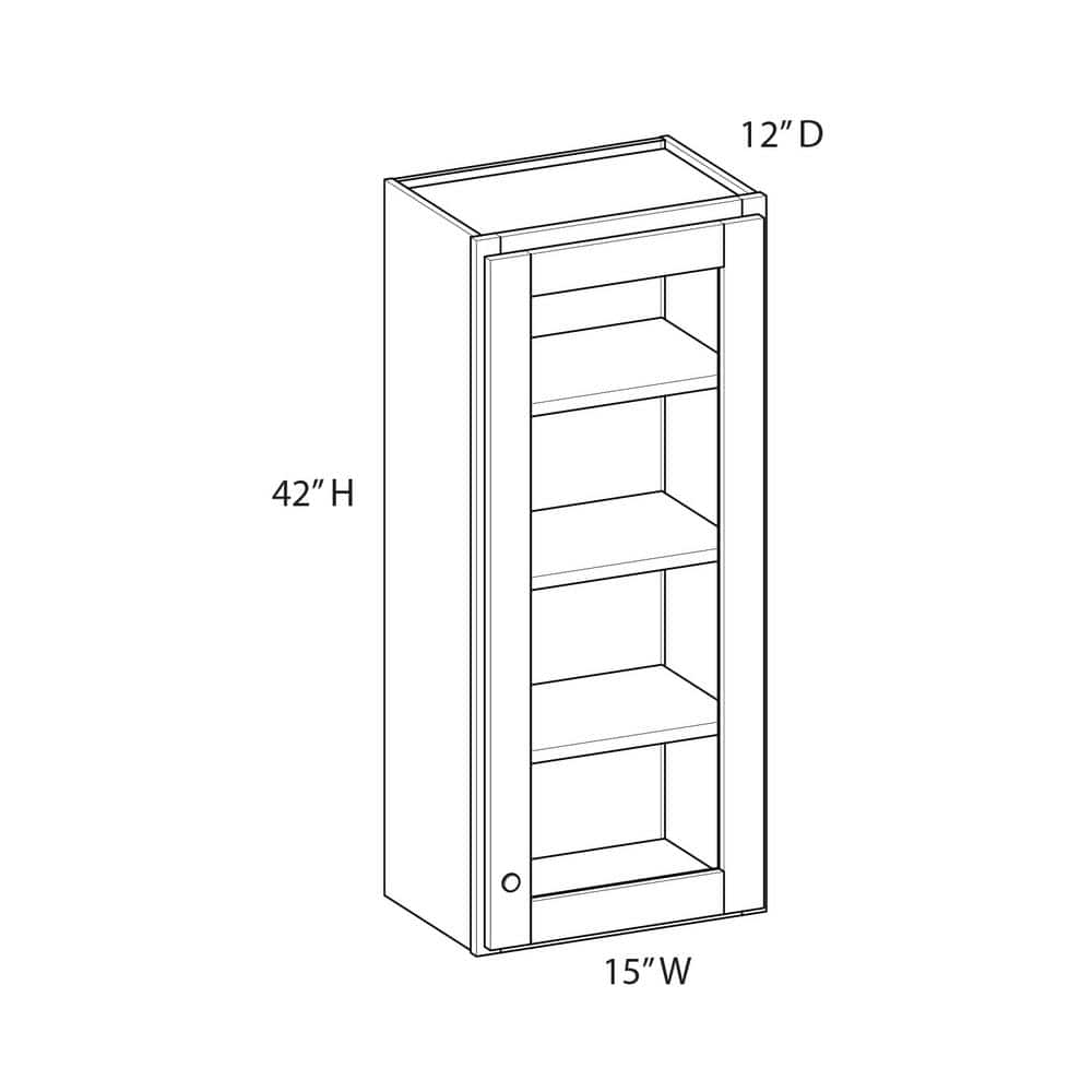 Belle Haven Recessed 15 in. W x 42 in. H x 12 in. D in Driftwood Plywood Assembled Glass Door Wall w/ Finished Interior price history on PriceWatchPro