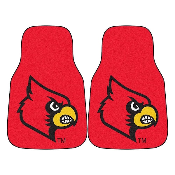 FANMATS University of Louisville 18 in. x 27 in. 2-Piece Carpeted Car Mat Set